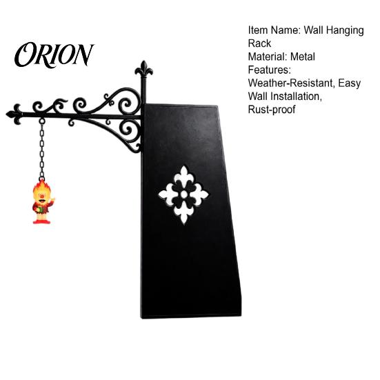 Thickened Iron Wall Mount Vintage Hanging Stand, Retro Decorative Hook Rack for Small Night Light Ornaments, Black Wrought Display Holder Shop