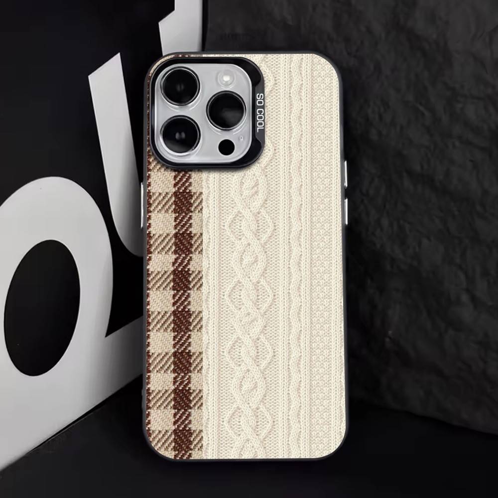 Style grille d'assemblage   Coque de téléphone pour iPhone 17,16,15,14,13,12,11 Plus,Pro Max,XS,Argent Coloré Plaqué Intérieur