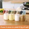 Measuring Salt and Pepper Shakers Precise Quantitative Ration Spice Dispenser Air-Tight Clear Glass Seasoning Bottle for Kitchen