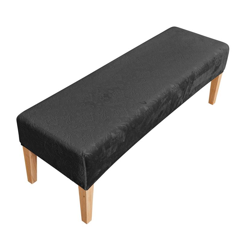 Velvet Embossed Piano Stool Cover Home Dressing Room Bench Printed Elastic Dust Cover Soft Stretch Dining Room Chair Protector