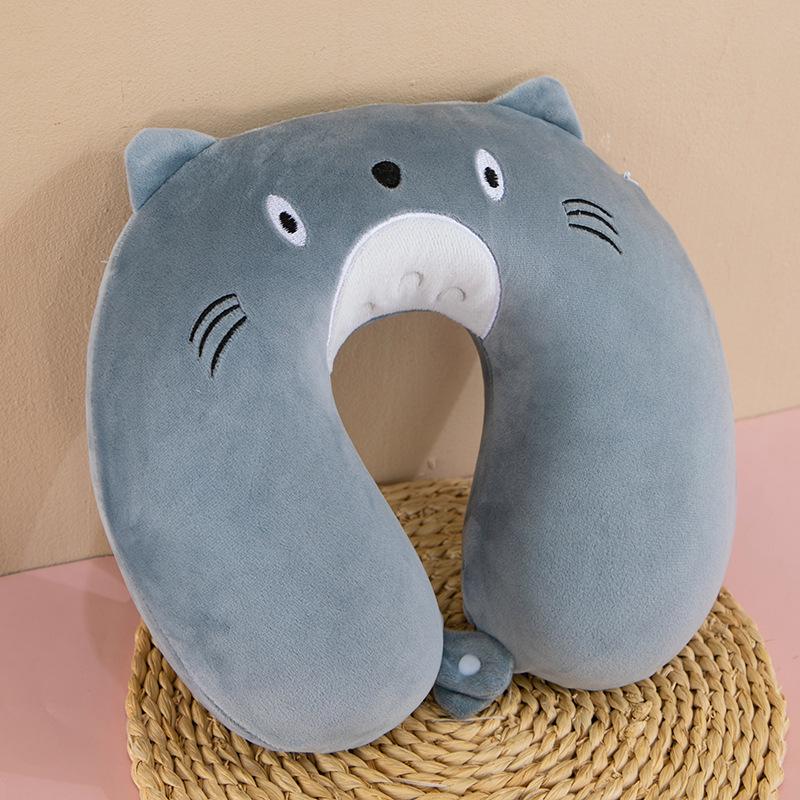 Customizable Cartoon Embroidery U-Shaped Memory Foam Neck Pillow for Travel & Home