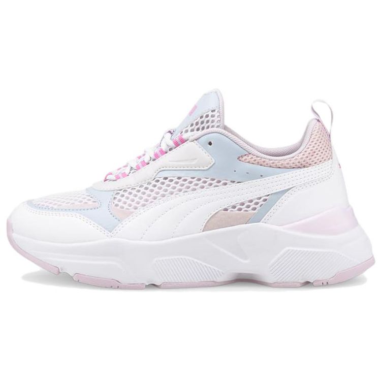 Puma Cassia Fabric Leather Retro Low-Top Lifestyle Sneakers Women Sneakers White 384648-02