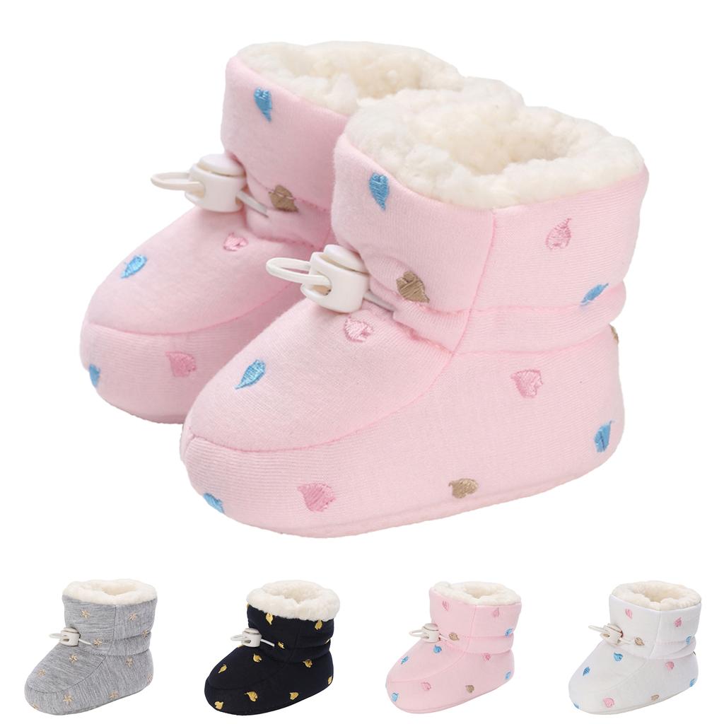 Infant Baby -Lined Soft Learning Walking Shoes for 0-12 Months Boys Girls Winter