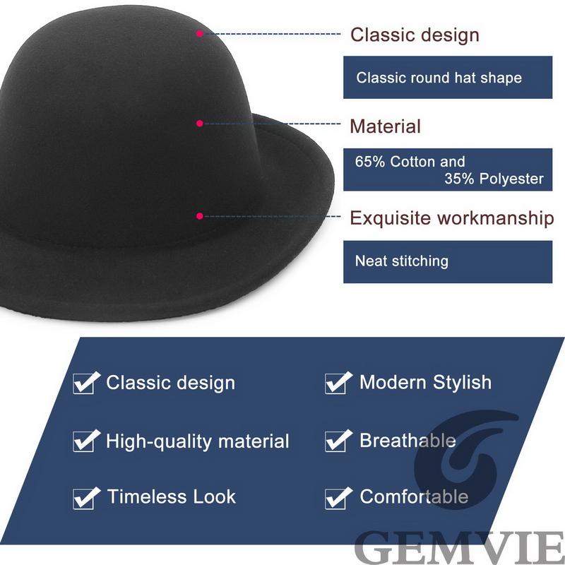 Eleganter Damen Cloche Hut Herbst Winter Vintage Damen Weicher Party Kirchenhut Eimerhut mit Feder