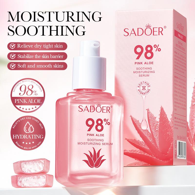 Pink Aloe Vera Serum 60ml Hydrating Moisturizing Rejuvenation Serum Skin Care Products