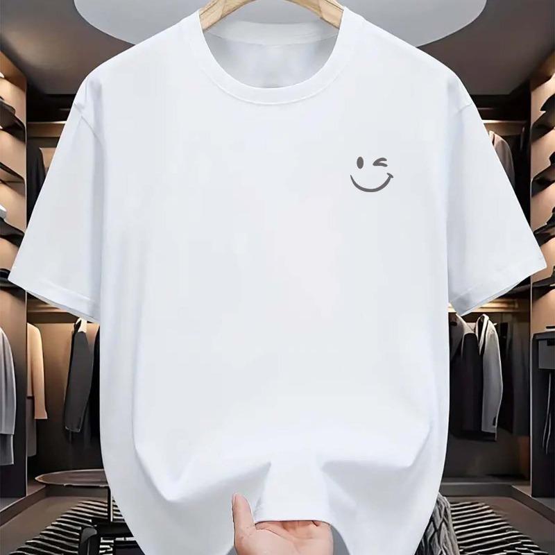 

Summer Men s 100% Cotton Casual Loose Fit Large Letter Print Round Neck Short Sleeved T-shirt Top High Street Unisex Style 5XL