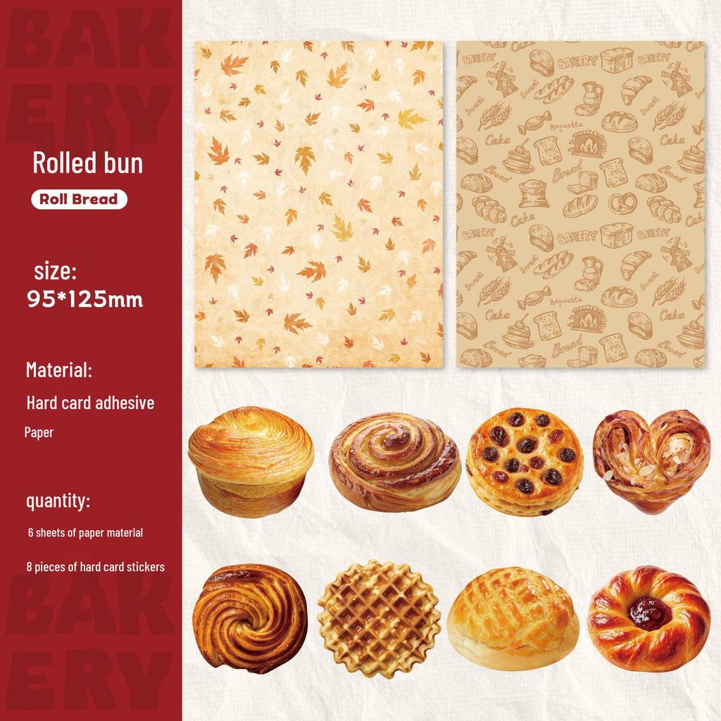 RetroStory Bakery Stickers: Realistic Food Themed Journal Decoration Pack