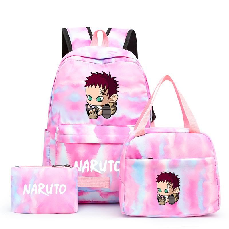 3-teiliger Schulrucksack für Mädchen Y2K mit Lunch-Taschen, Studenten-Taschen-Set, Kinder-Stifttasche, zurück zur Schule, Anime-Leinwand-Rucksack