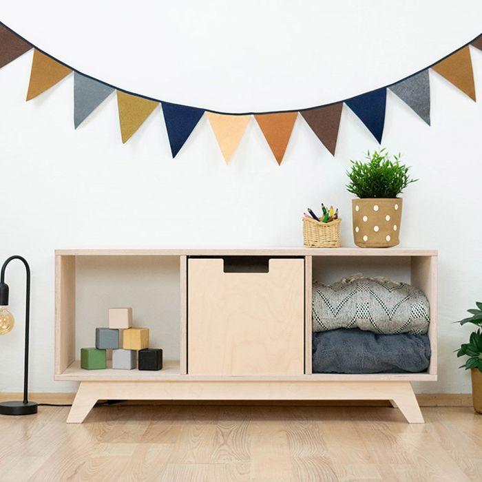 Meuble de rangement NABOSKY verni 1x3