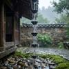 Japanese Style Metal Flowers Rain Chain 7 Cups Eaves Water Drainage Chain Rain Catcher  Villa