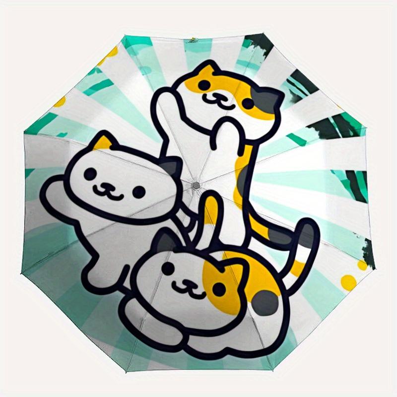 

1pc Cute Cats, Kawaii Animals Automatic Opening/closing Umbrella with Auto Open/Close, Windproof, Foldable Sunshade, Perfect Gift for Friend