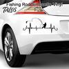 Non Fading Vehicle Decal for Men Fishing Heartbeat Car Sticker Decal, 6.7" X 3.1" Waterproof Vinyl Auto Window No Residue Exterior Body Decoration,
