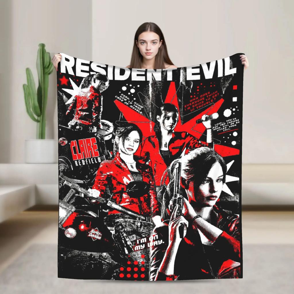 Warm Soft Flannel Throw Blanket for Kids and Adults Travel Blanket with Cool Prints of Resident Evil Umbrella Corporation Aesthe