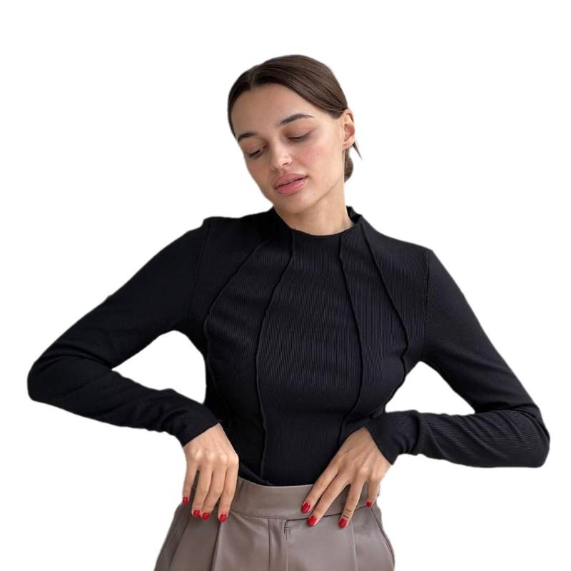 2024 Rané jaro Nové korejské jednobarevné spodní tričko Kulatý výstřih Slim fit Ležérní Sexy top pro ženy