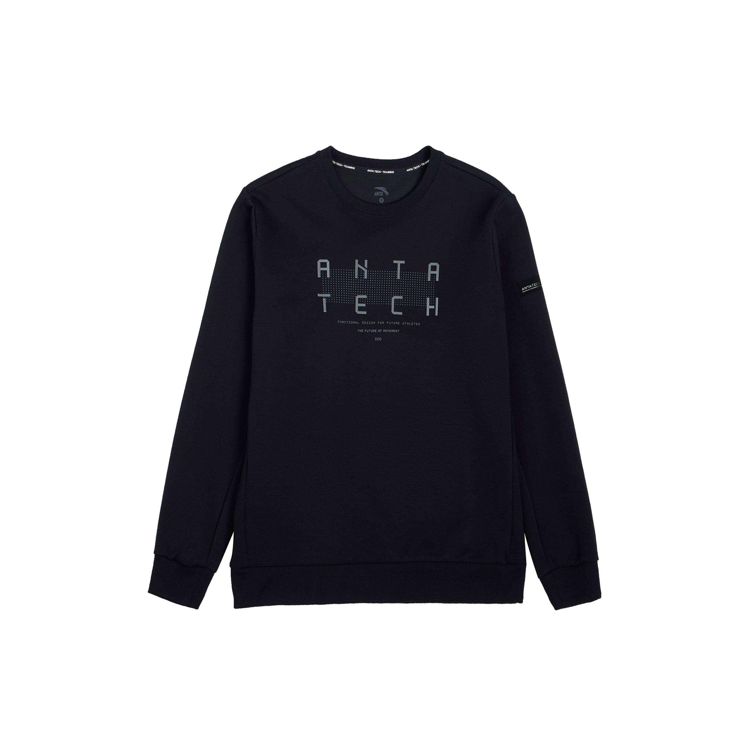 ANTA Variety Training Collection Sweatshirts Men s Black Crew Neck Moderate Regular 152337713-5 L