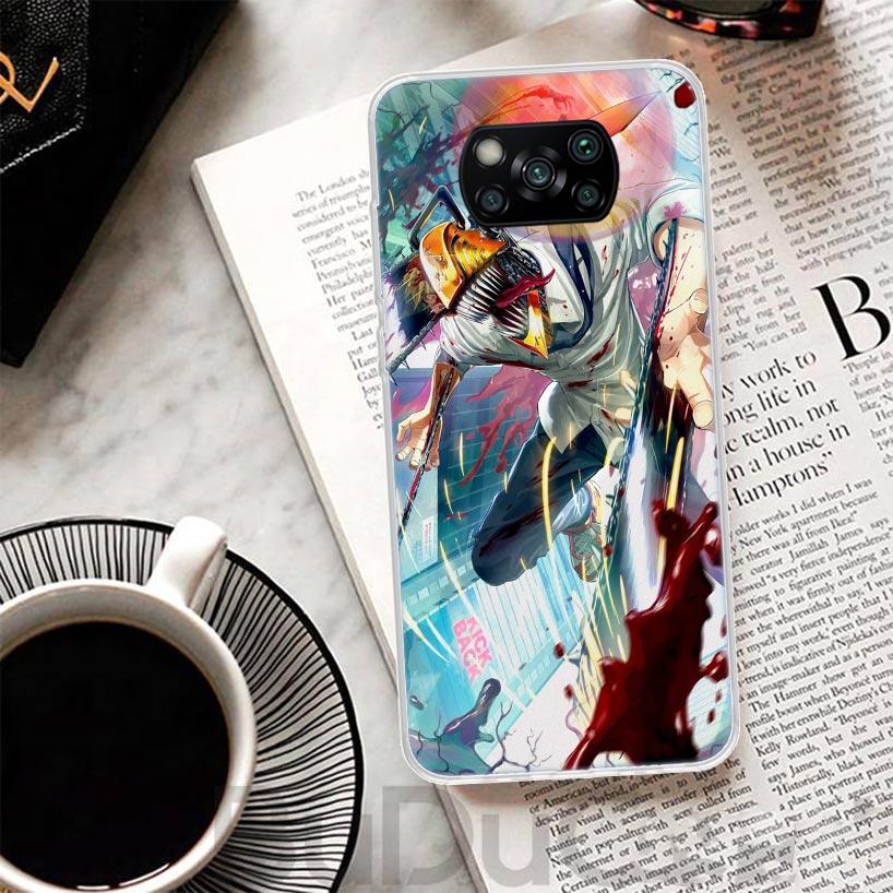 C-Chainsaw Mans Denji Cover For Xiaomi Poco X7 X6 X5 Pro X3 Nfc F7 Ultra Phone Case F6 F5 X4 F4 Gt F3 M6 M5S M4 M3 Print Shell P
