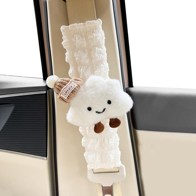 Nou Drăguț Desen Animat Pălărie cu Fundă Nor Husă Centură Scaun Auto Siguranță Pad Umăr Curea Pernă Protector Suport Gât Auto Pentru Femei