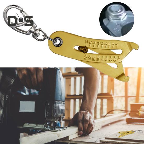 1 Pc/2 Pcs Portable Thread Size Checker Keychain Pendant Metal Bolt And Nut Thread Checker Dual Scale Inch Metric Thread Size Identifier for