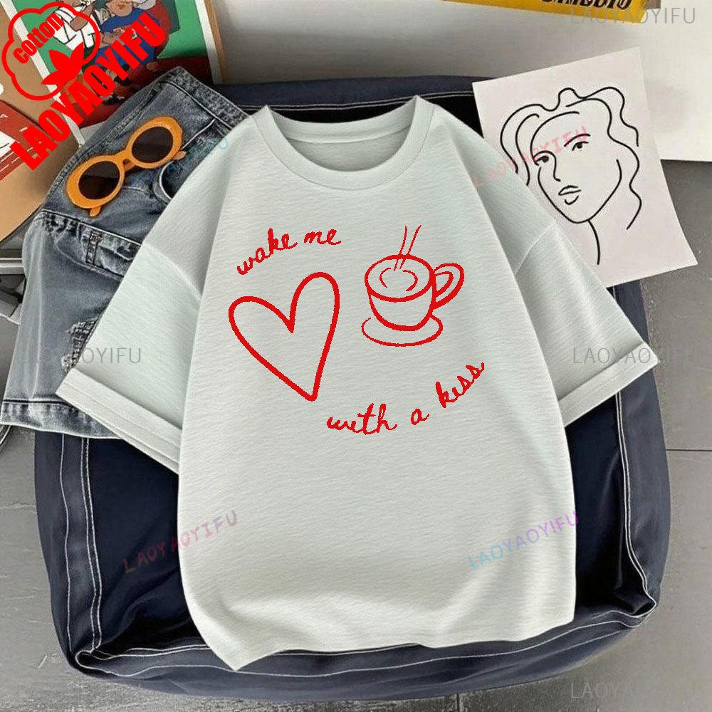 JUST KISS MENE CAN TALK LATER Letter Clothes SHUT UP Kiss Me Printed T-shirt Men Fashion Streetwear O-neck Short-sleeve