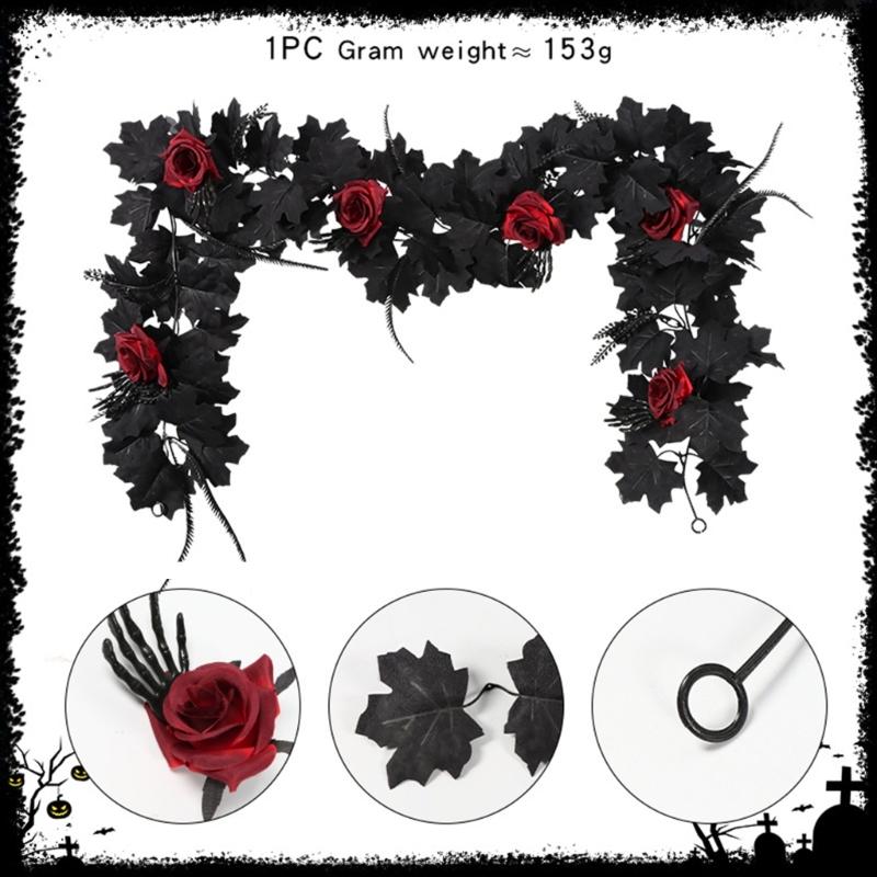 Flexible Artificial Maples Leaf Garlands Indoor Outdoors Halloween Theme Decors Easy Setups Sustainable Plastic Materials