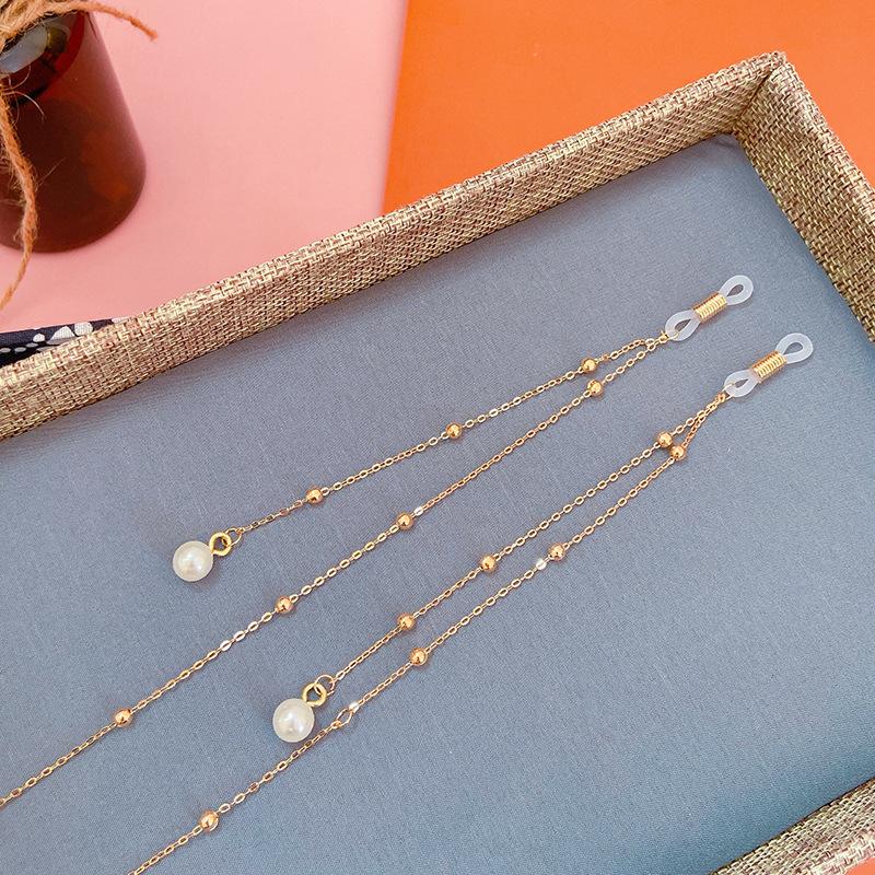 Perlen-Quasten-Brillenkette, Sonnenbrillen-Halskette mit Perlenkette für Damen, lässige Brillenkette