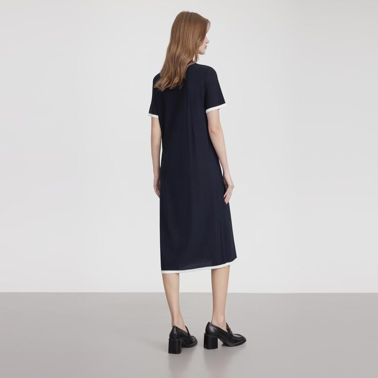 ELLE French Ribbon Minimalist Design Elegant Fashion Casual T-Shirt Dress Short Sleeve Dress Women Dresses EL51991