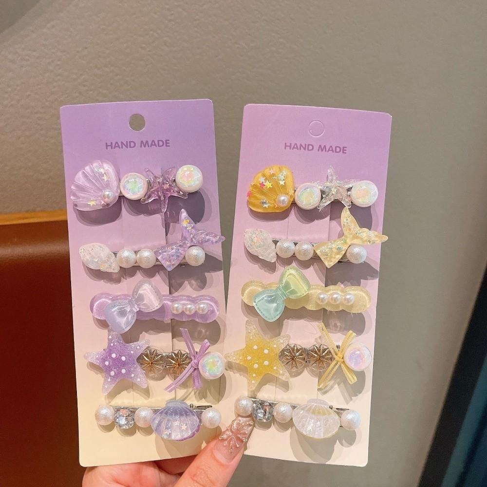 5er Set Muschel Meerjungfrau Haarnadeln Seestern Prinzessin Kopfschmuck Süße Haarspangen Mädchen