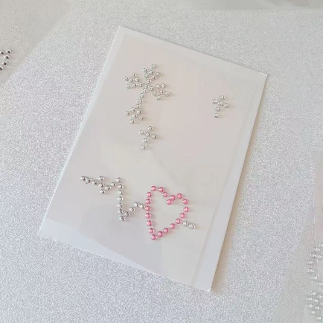 3D Цепочка из страз Наклейки для фотокарточек Корейский стиль Музыкальная нота Крыло Кристальный Алмазный стикер для скрапбукинга Журнала