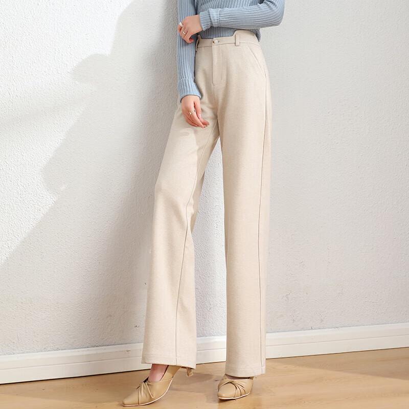 Women's High-Waist Wide-Leg Wool Blend Trousers