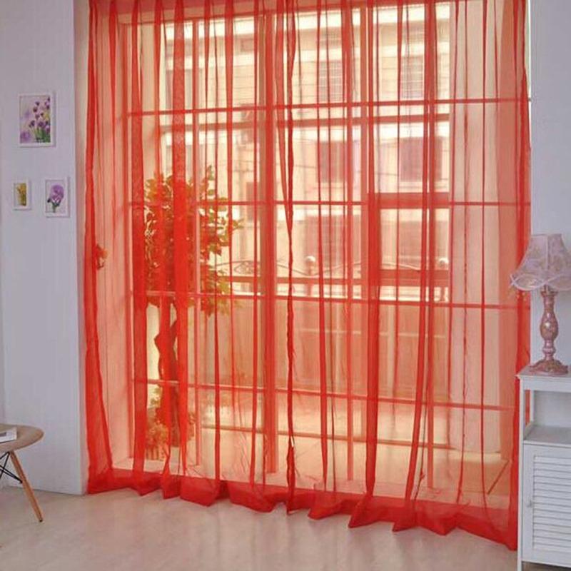 Simple Voile Solid Sheer Tulle Curtains Decoration Window Curtains Living Room The Bedroom Window Screening Panel Cortinas