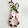 Exquisite Craftsmanship Easter Rabbit Floral Wreath Colorful Easter Rabbit Flower Hoop Perfect for Easter Celebrations