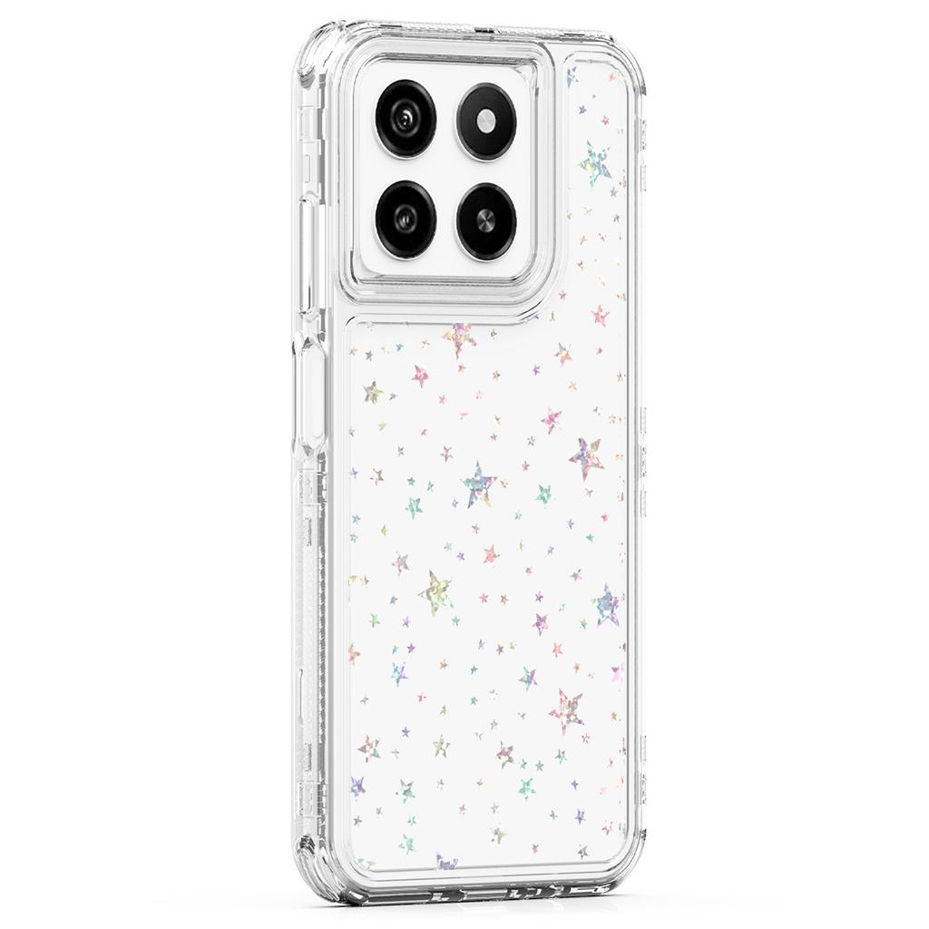 For ZTE Blade A35/A55 Case Clear Acrylic TPU Hybrid Phone Cover with Laser-printed Film