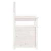 Vidaxl Banco, Blanco, 112,5X51,5X96,5 Cm, Madera Maciza de Pino
