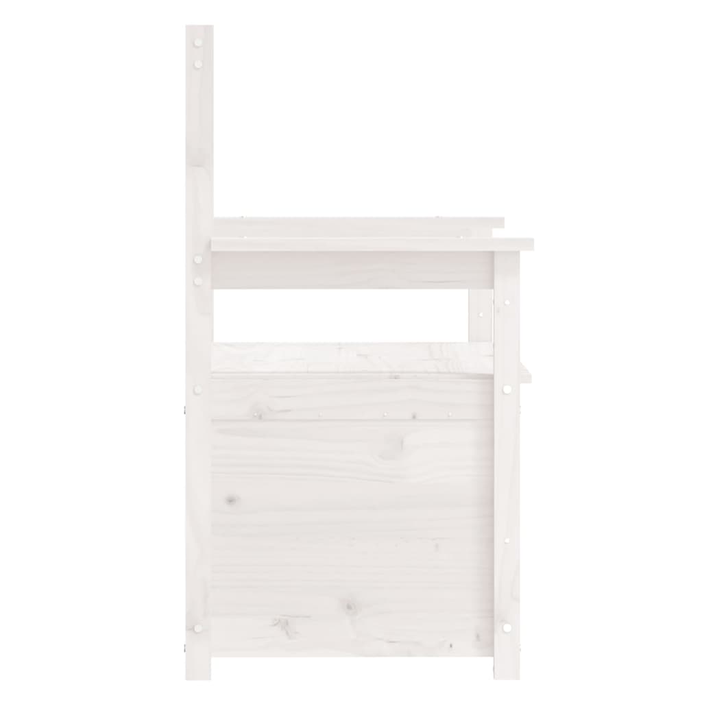 Vidaxl Banco, Blanco, 112,5X51,5X96,5 Cm, Madera Maciza de Pino