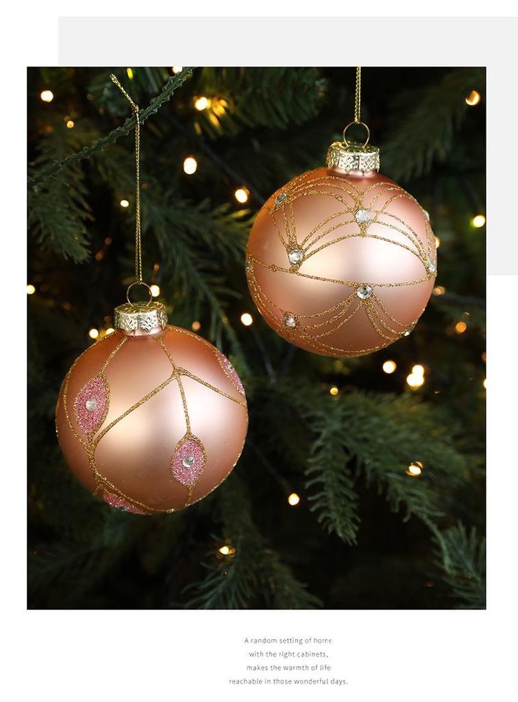 8CM Multicolor Glass Ball Ornament for Christmas Tree Decoration