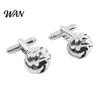 Classic Cufflinks 1 Pair Men Polished Smooth Surface Rhinestones Inlaid Rectangle Shirt Round Twist Shape Suit Button Replacement Accessories