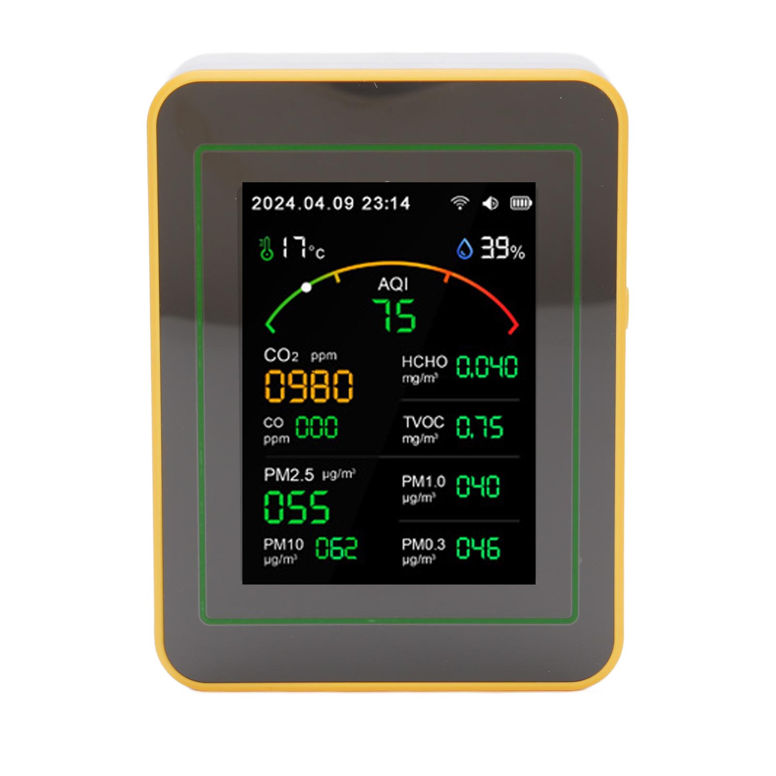 

Детектор качества воздуха 15 в 1 WIFI Управление через приложение CO2 HCHO TVOC PM0.3 PM1.0 PM2.5 PM10 Температура