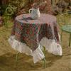 Leljia Jacquard Lace Ruffle Edge Outdoor Tablecloth