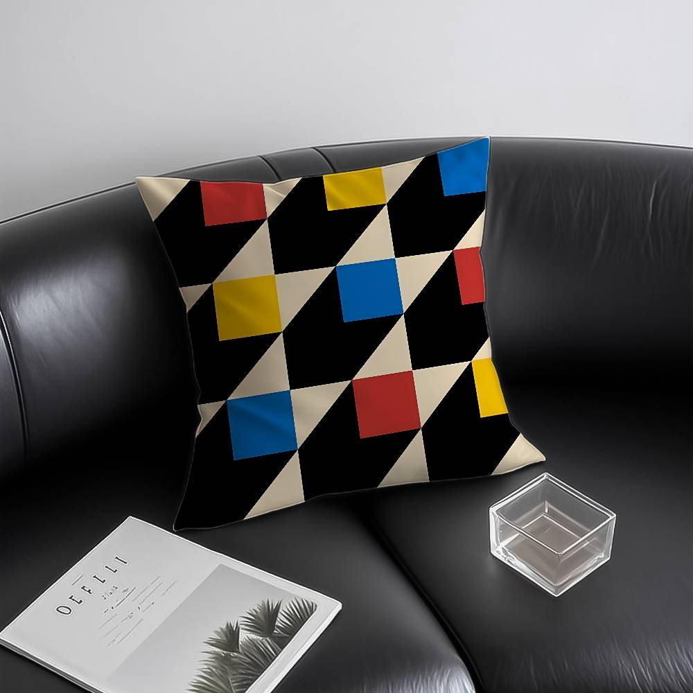 Abstract Geometry Line Modern Pillow Case Anti-dustmite Invisible Zipper Sofa Bed