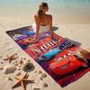 Custom Name Car Adventure Stylish Digital Printing Beach Towel Quick‑Drying Absorbent Blanket for Beach Pool Gym Travel