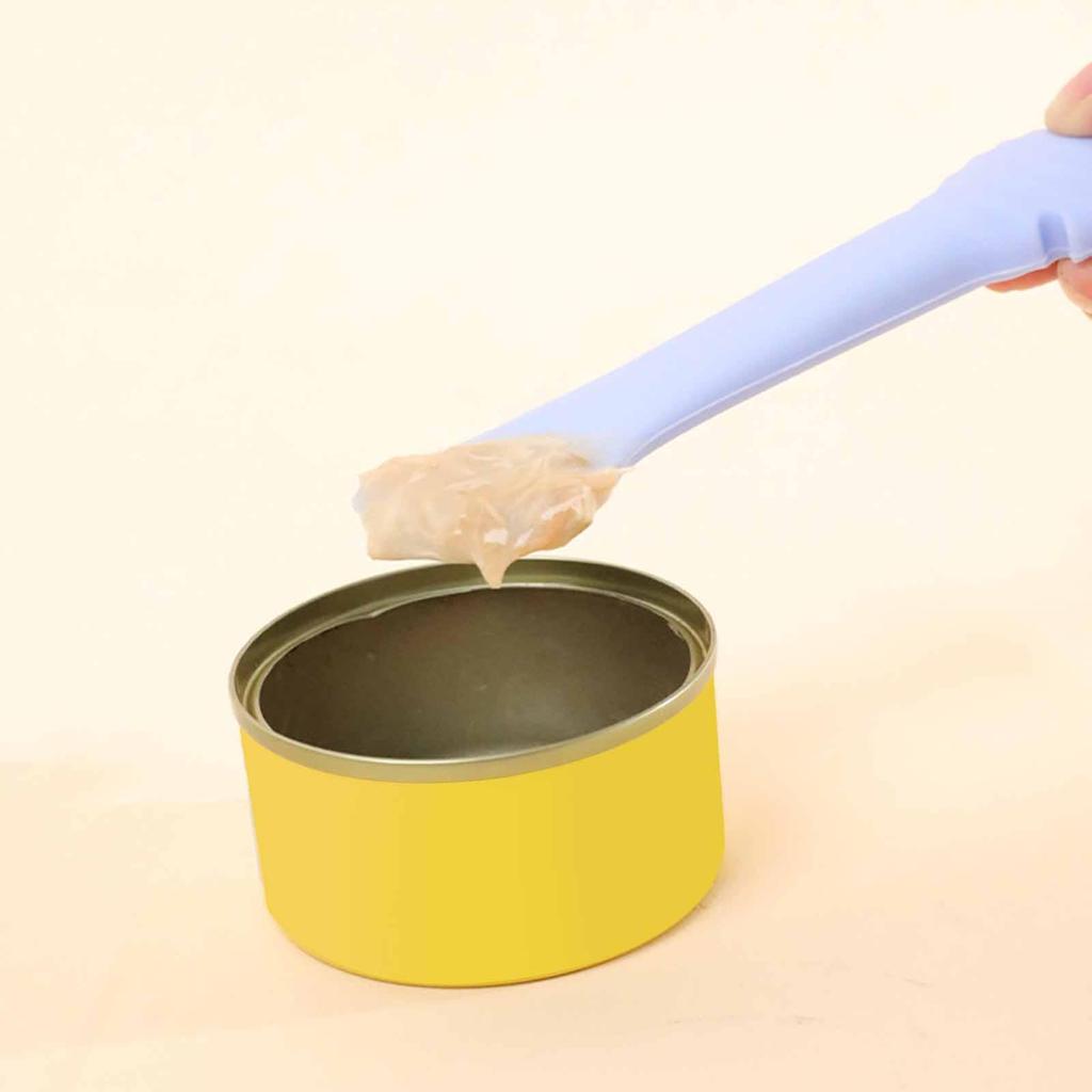 Pet Food Can Opener Spoon Silicone Mini Spatula Stirring Feeding Tool Portable Reusable for Dog Cat Mealtime