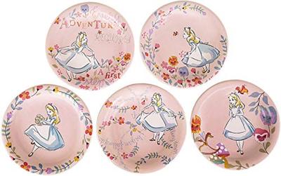 Maebata Disney Alice au Pays des Merveilles Petit Set de 5 52169 Assiettes, (Rose)