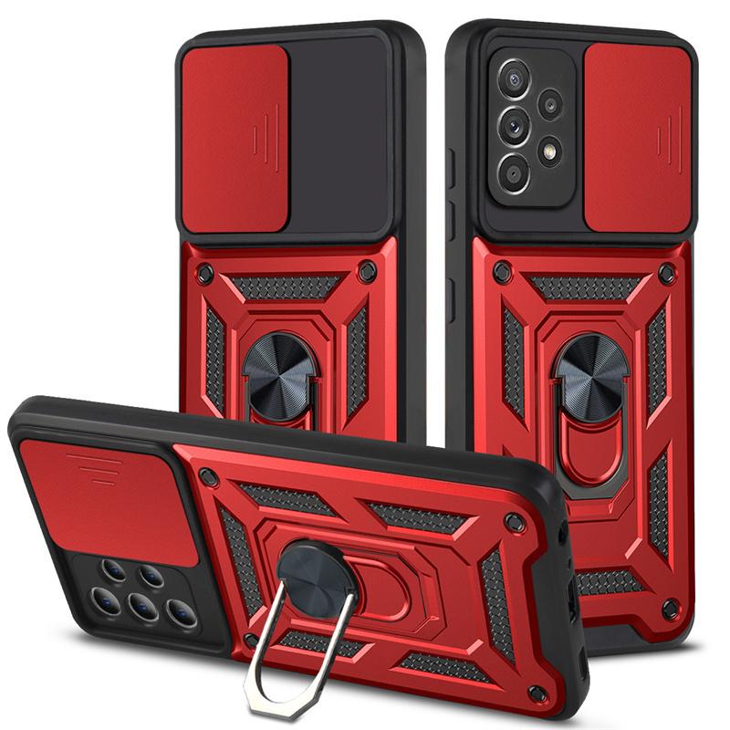 Magnetic Ring Cases For Samsung Galaxy S24 S23 S22 S21 S20 Ultra Plus Slide Lens Protector Case For Samsung S24 S23 S21 FE Cover