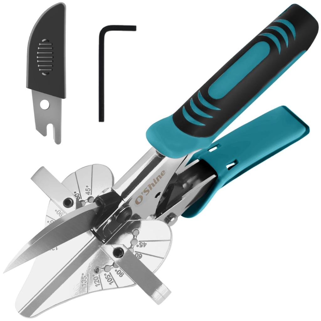Ratchet Miter for Mould Wiring Cover Balsa Wood Wire Includes 1 Replacement Blade and 1 Hex Wrench O'Shine Scissors, 45-135 Degrees, Wiring, Cutter,