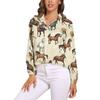 New Spring Shirt For Women Sunset Horse Blouse Cool Animal Print Pretty Graphic Blouses Woman Long-Sleeve Simple Shirt Tops