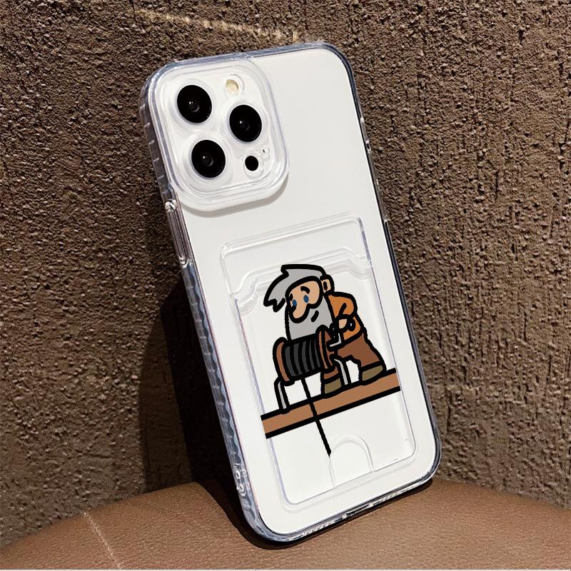 Card Slot Holder Silicone Wallet Pocket Case For Samsung S23 S24 S25 iPhone 17 16 14 Xiaomi Redmi Note 12 13 Realme 10 C21Y Cover Clear Phone Bumper