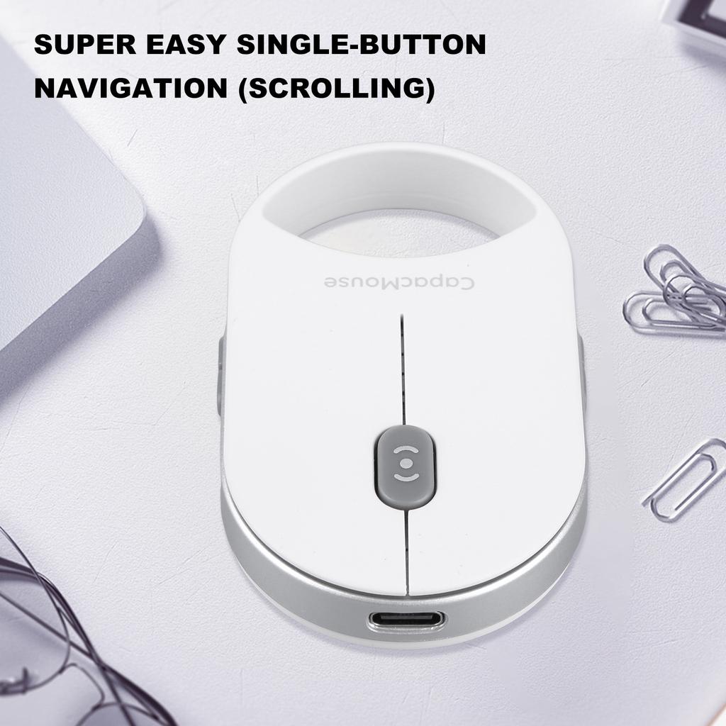 Portable Silent Mouse 3 Mode BT 5.2/2.4G/USB Mini Capacitive Mouse Cordless Mice 4 Adjustable DPI for PC Laptop Notebook Desktop