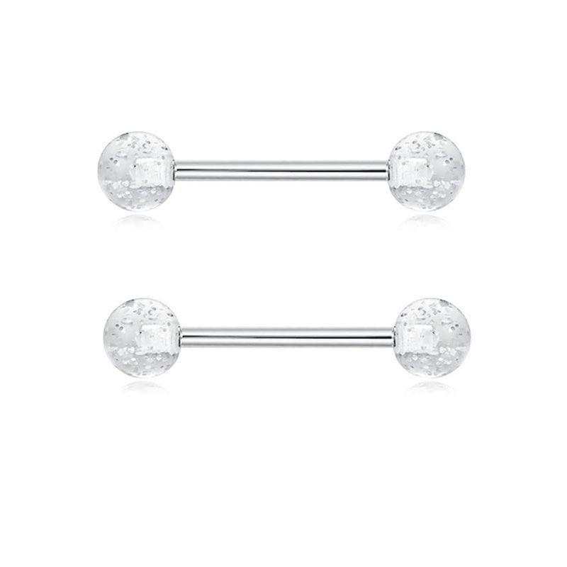 Sturdy Stainless Steel Nipple Rings With Zirconia Rhinestones Decoration for Fashionable Occasions Casual Wear