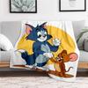 "Aventura de Tom & Jerry: Merchandise de Personagens Clássicos de Desenho Animado"Manta de Flanela para Sofá, Cama, Viagem, Acampamento, Escritório