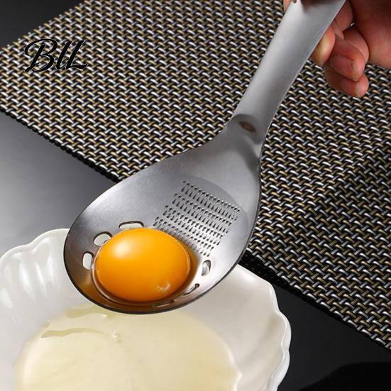 Space Saving Kitchen Accessories Stainless Steel Grinding Spoon, Garlic Ginger Mashing And Egg Separating Multifunctional Tool, Non Slip Handle